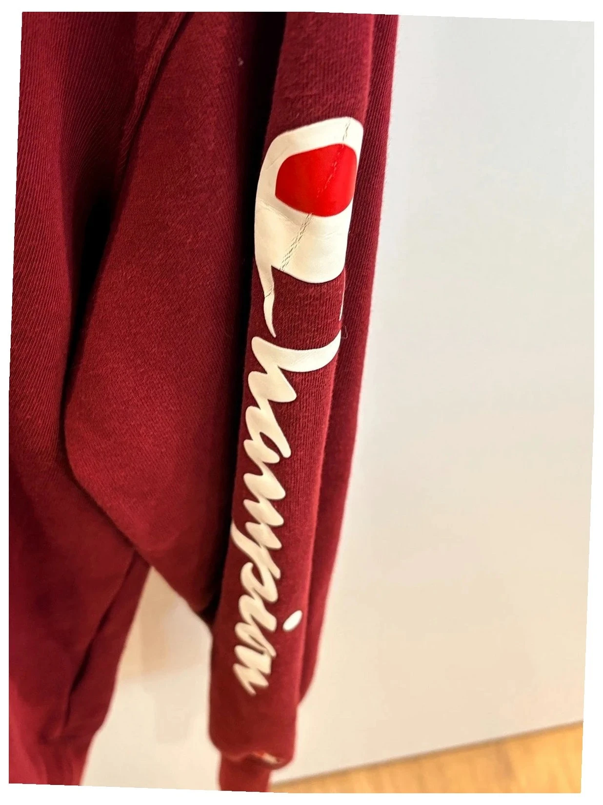 Champion Bordeaux M Hoodie – Logo Sleeve Sweatshirt – photo 3